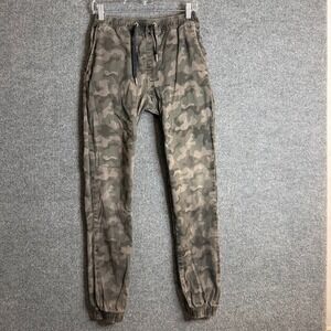 Zanerobe Women Size 29 Camo Jogger Pants Cotton Blend Elastic Waist Drawstring